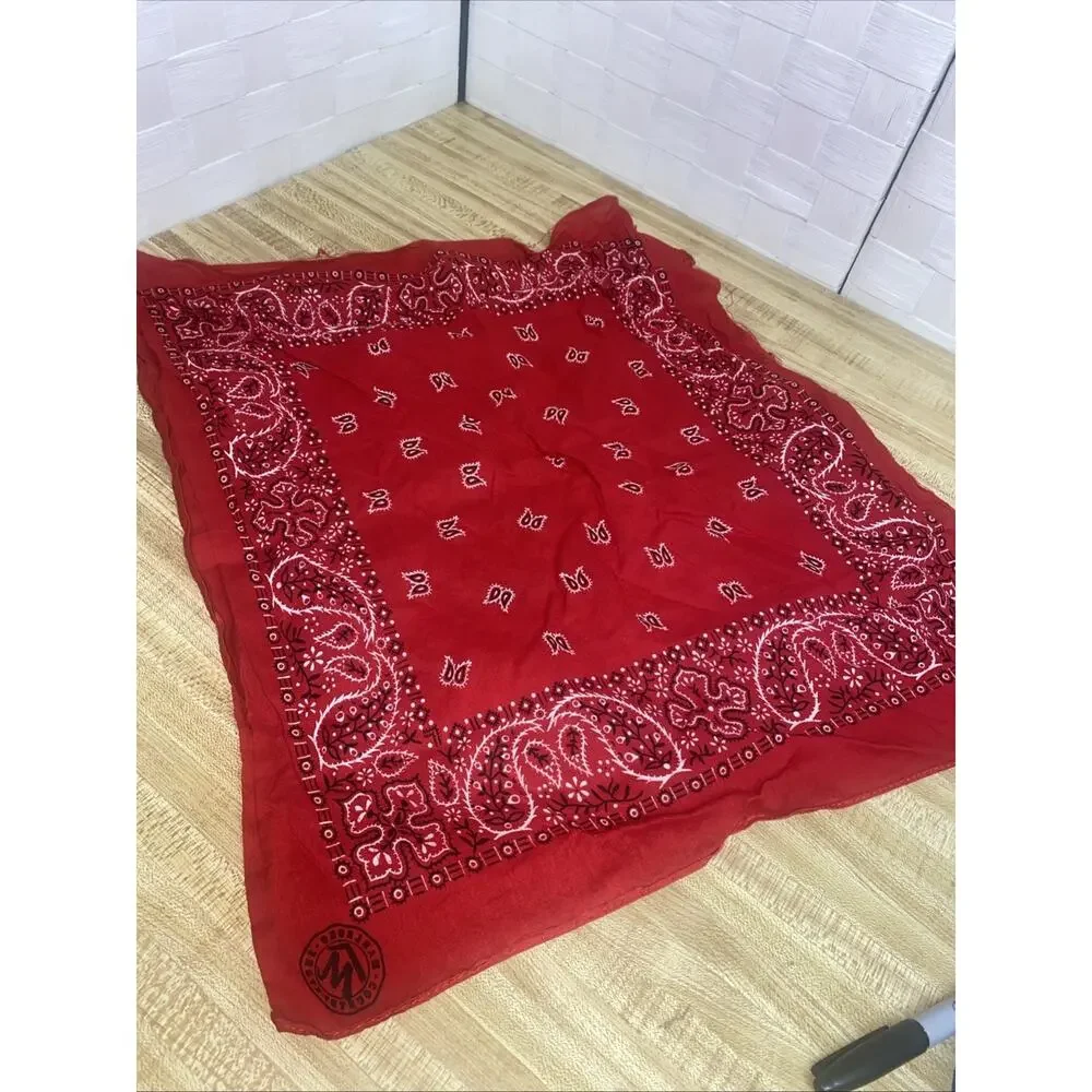 Vintage Red Paisley CRAFTED WITH PRIDE IN USA 100% Cotton Bandana 20” Square